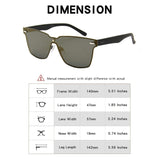 Polarized Sunglasses Hidden Frame Rimless Square Mirrored Lenses For Men/Women