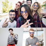 Men Women Round Sunglasses, Two Tone Frame, UV400 Protection, Light Weight