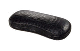 Hard Bodied Croco Style Eyeglass Case Holder | Fits Medium to Large Frames | Black
