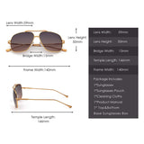 Oversize Aviator Sunglasses Gradient Clear Lens Pilot Metal Eyeglasses Men Women