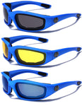 3-Pack Deal - Men's Sport Biker Motorcycle Goggles with Impact Resistant UV400 Lenses