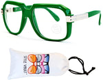 A172-vp Retro Nerd Rectangular Square Aviator Turbo Glasses Eyeglasses