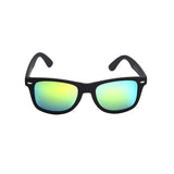 Matte Rubber Finish Polarized Horn Rimmed Sunglasses For Men Women Color Mirror Lens UV400