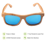 Handcrafted Polarized Bamboo Sunglasses with Natural Color Frame
