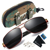 Men's Aviator Driving Polarized Sunglasses Al-Mg Metal Frame Ultra Light
