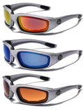 3-Pack Deal - Men's Sport Biker Motorcycle Goggles with Impact Resistant UV400 Lenses