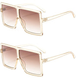Square Oversized Flat Top Sunglasses for Women and Men
