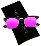 - Half Frame Retro Semi-Rimless Style Sunglasses Retro Mirror Lens Sunglasses