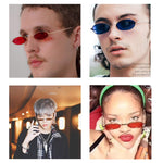 Vintage Oval Sunglasses for Women Men Retro Small Shade Metal Frame UV400