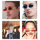 Vintage Oval Sunglasses for Women Men Retro Small Shade Metal Frame UV400