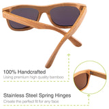 Handcrafted Polarized Bamboo Sunglasses with Natural Color Frame