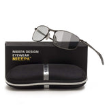 Men's Photochromic Polarized Sunglasses Square Metal Driving Eyewear
