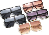 Square Oversized Flat Top Sunglasses for Women and Men