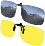 Clip on Sunglasses Polarized Flip Up Clip onto prescription eyeglasses Set of 2 for Men and Women