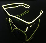 Light Up Wayfarer Full Silver Mirror Frame Sunglasses El Wire Glasses For Burning Man