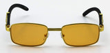 Elite Vintage Slender Rectangular Sunglasses Retro Small Metal Frame Candy Color