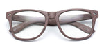 - Vintage Inspired Classic Wood Print Nerd Horn Rimmed Clear Lens Glasses