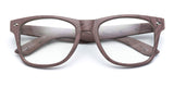 - Vintage Inspired Classic Wood Print Nerd Horn Rimmed Clear Lens Glasses