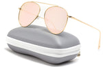 - Top Wire Bridgeless Bar Modern Aviator Pilot Style Sunglasses