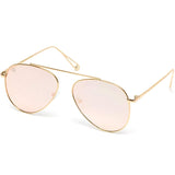 - Top Wire Bridgeless Bar Modern Aviator Pilot Style Sunglasses