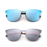 Rimless Mirrored Sunglasses One Piece Horned Rimmed Metal Eyeglasses Women Men
