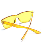 - Horn Rimmed Tinted Colorful Lens Rimless Sunglasses