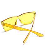 - Horn Rimmed Tinted Colorful Lens Rimless Sunglasses