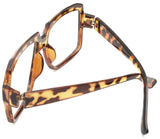 Oversized Square Thick Horn Rimmed Eyeglasses Vintage Inspired Geek Clear Lens