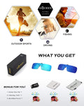 2-Pack Polarized Clip-on Flip Up Rimless One Piece Sunglasses,JP68