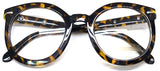 Classic Round Horn Rimmed Eye Glasses Clear Lens Oval Non Prescription Frame