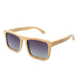 Mens Womens Bamboo Wood Retro Wayfarer Sunglasses With Polarized Lens