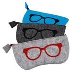 (3PCS) Portable Zipper Soft Case Eyesglasses Box Makeup Pouch Purse Bag