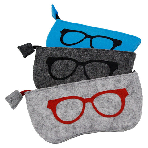 (3PCS) Portable Zipper Soft Case Eyesglasses Box Makeup Pouch Purse Bag