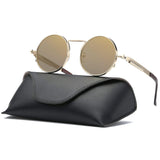Gothic Round Metal Frame with Mirrored Lenses for Men Sunglasses RP6634