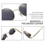 Vintage Hippie Retro Metal Perfect Round Small Frame Polarized Sunglasses 47mm