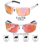 Mens Mirrored Sunglasses-Sports Large Metal Frame with Polarized Lens for Driving,Fishing,Golf