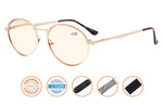 UV Protection,Anti Blue Rays,Reduce Eyestrain,Round Computer Reading Glasses
