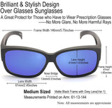 Fit Over Glasses Sunglasses with Polarized Lens for Women Men, Medium Size