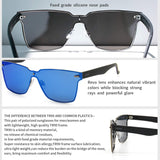 Polarized Sunglasses Hidden Frame Rimless Square Mirrored Lenses For Men/Women