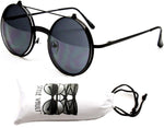 V135-vp  Round Flip up Django Steampunk Metal Sunglasses