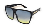- Square Flat Top Sunglasses Oversize Thick Retro Designer Frame