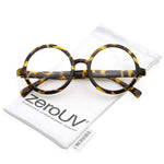 Retro Horn Rimmed Clear Lens Round Eyeglasses 52mm