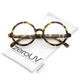 Retro Horn Rimmed Clear Lens Round Eyeglasses 52mm