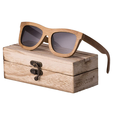 Women Bamboo Wood Polarized Sunglasses for Men with UV400 Glasses