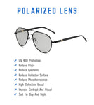 Men's Photochromatic Polarized Aviator Sunglasses UV Protection
