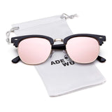 Polarized Sunglasses Women Men Classic Semi Rimless Frame Retro Sunglasses