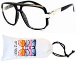 A172-vp Retro Nerd Rectangular Square Aviator Turbo Glasses Eyeglasses