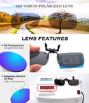 2-Pack Polarized Clip-on Flip Up Rimless Rectangle Sunglasses,JP24