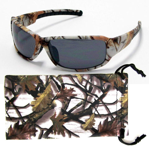 Camouflage Sunglasses Brown Orange White Camo Fishing Hunting Free Micorfiber Pouch