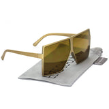 Oversized Exaggerated Flat Top Huge SHIELD Square Sunglasses Colorful Lenses Fashion Sunglasses
